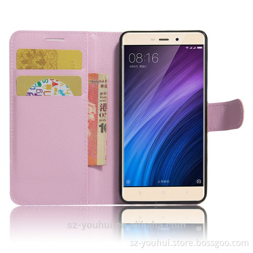 Factory direct sale for xiaomi Redmi 4 back cover leather case